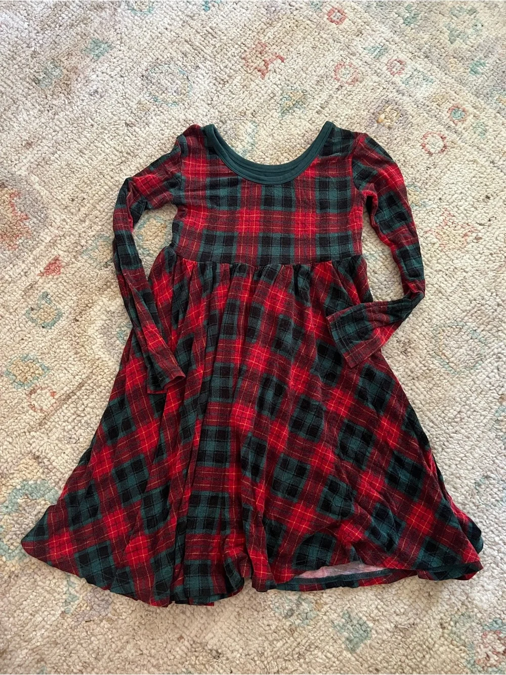 Little Sleepies Holiday Plaid Twirl Dress | Size 5 | Bamboo